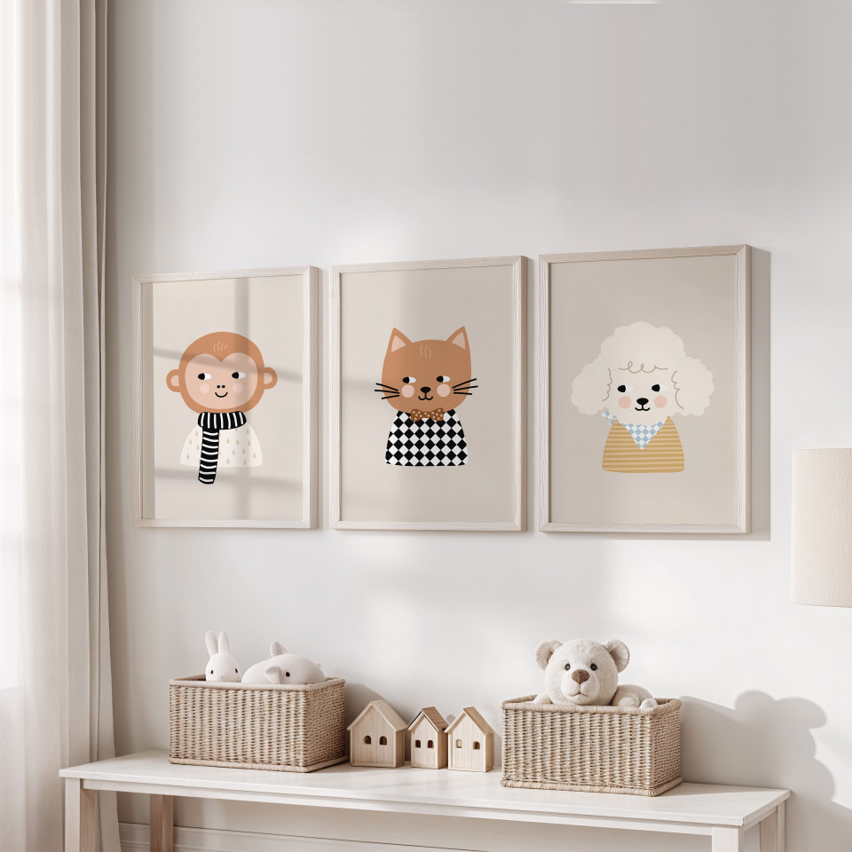 Kids room print set of 3 | Animals