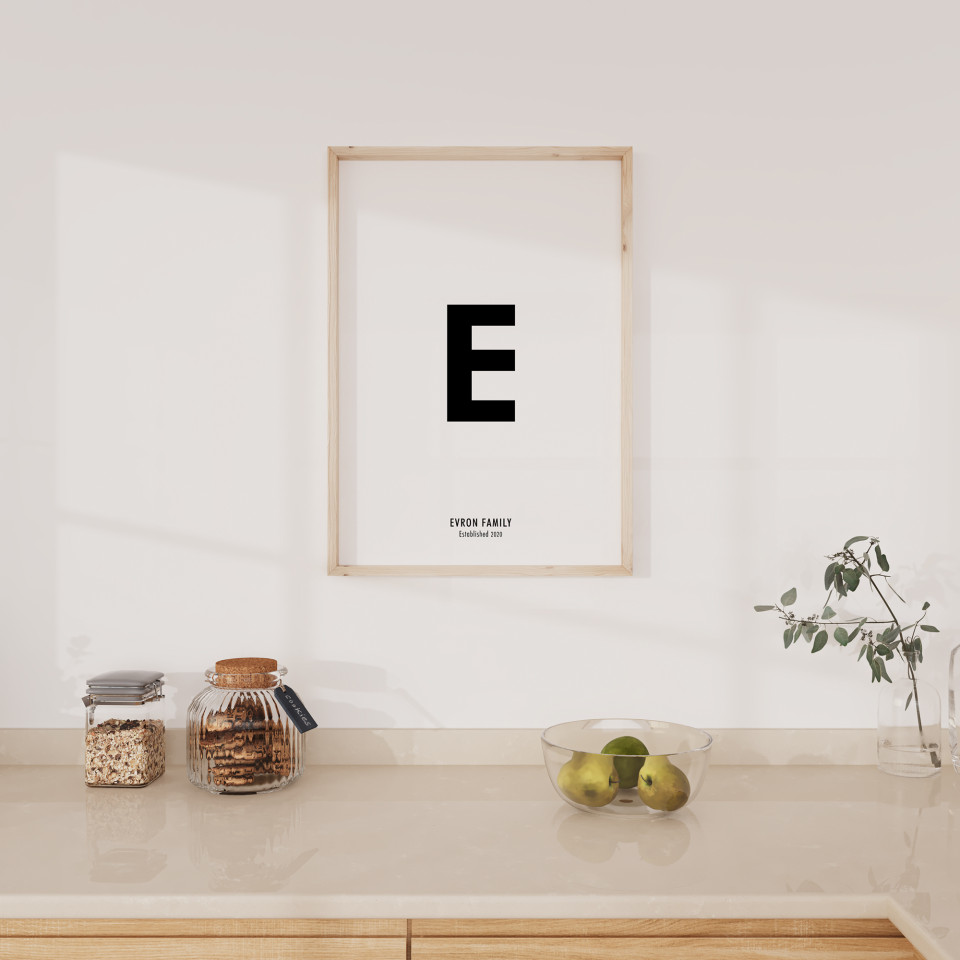 Wall art print | Family name initial