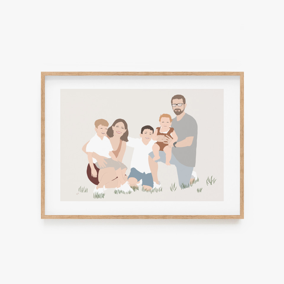 Custom portrait with details and faces line eyes | 1-12 characters