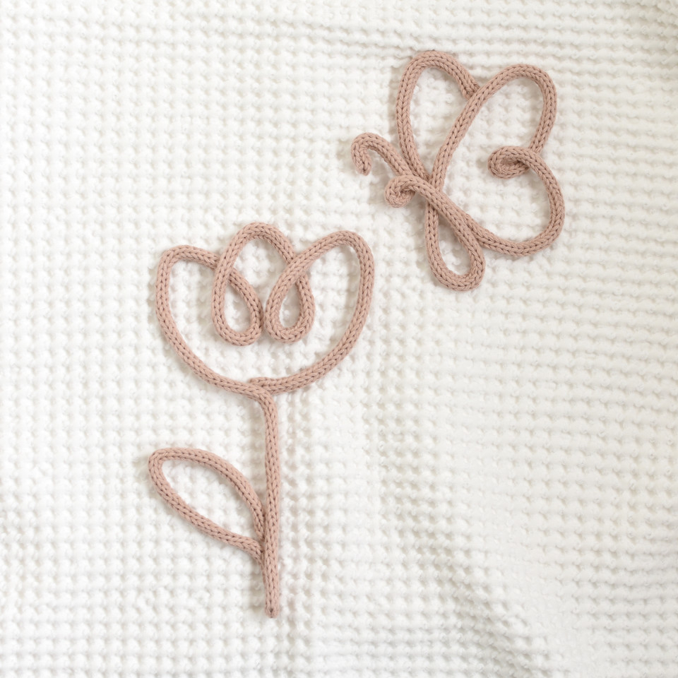 Knitted butterfly & flower