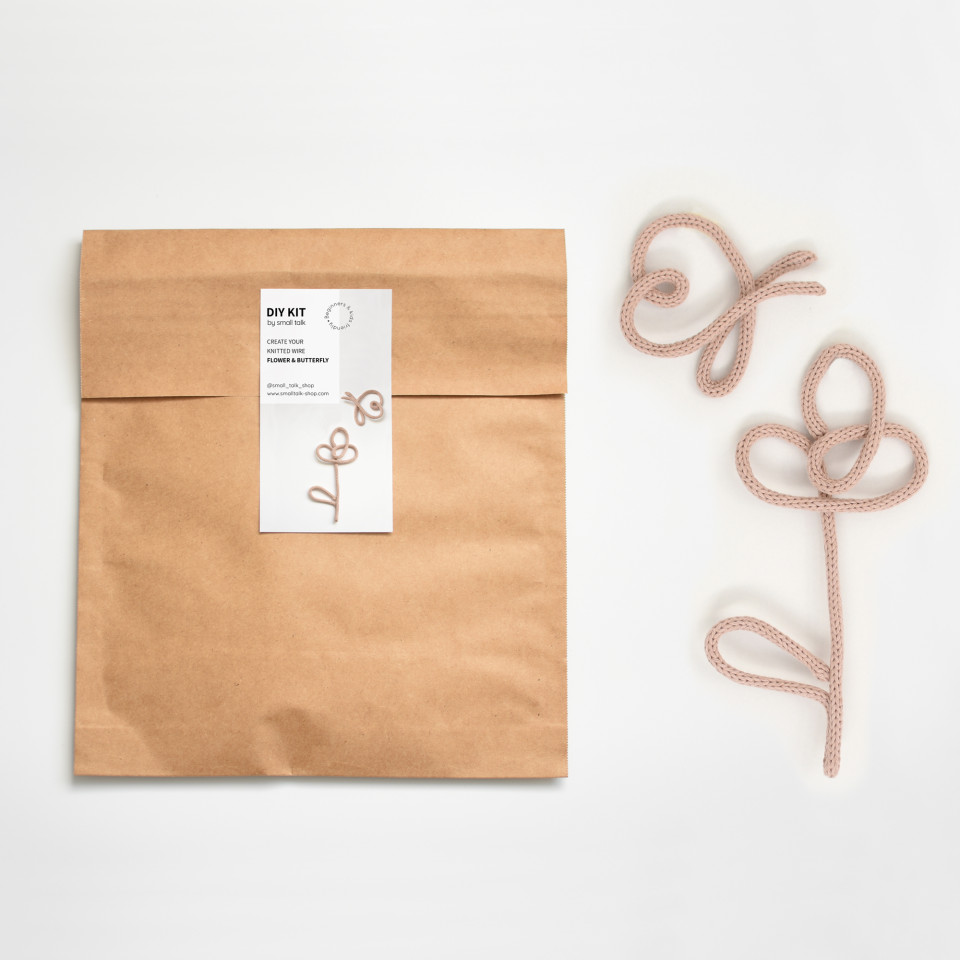 Diy kit | Knitted flower and butterfly