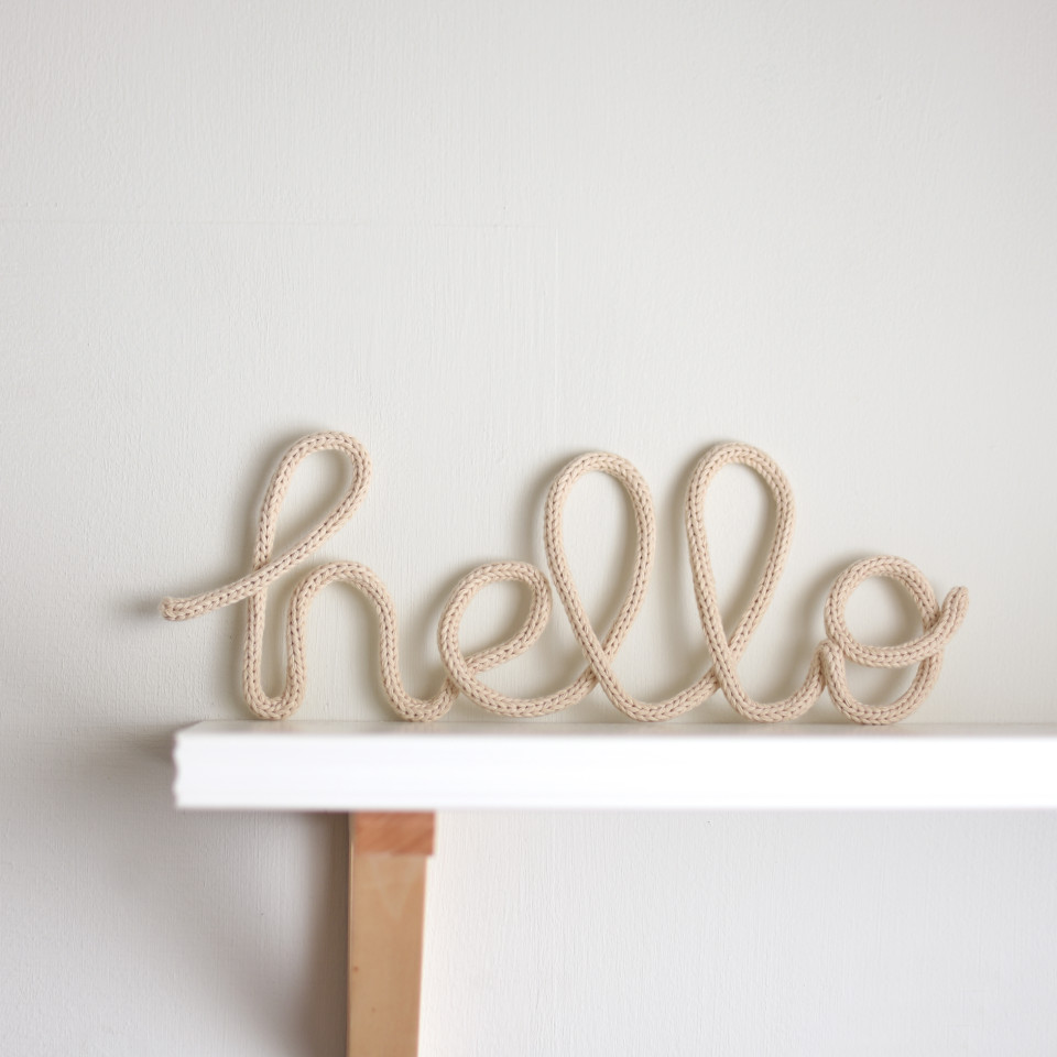Knitted word | hello 
