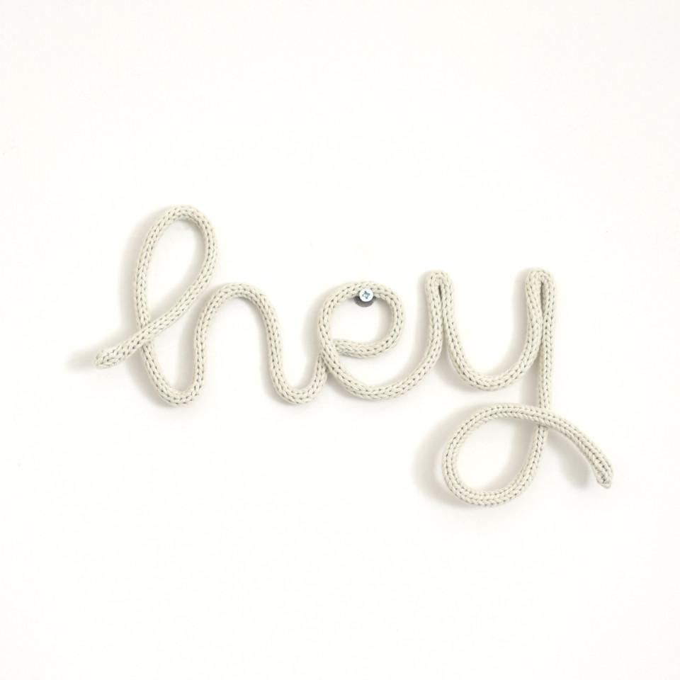 Knitted word | hey