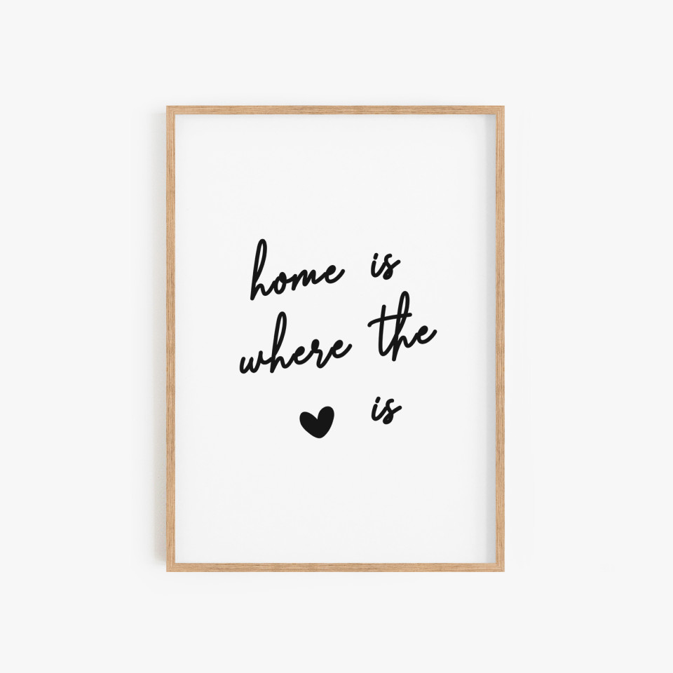 Wall art print | home is where the heart is 