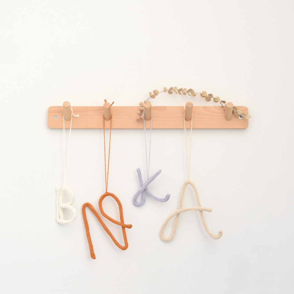 Knitted initial letter