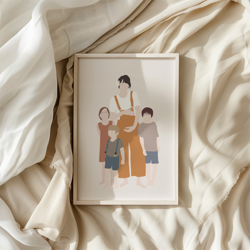 Custom minimalist portrait | 1-12 characters