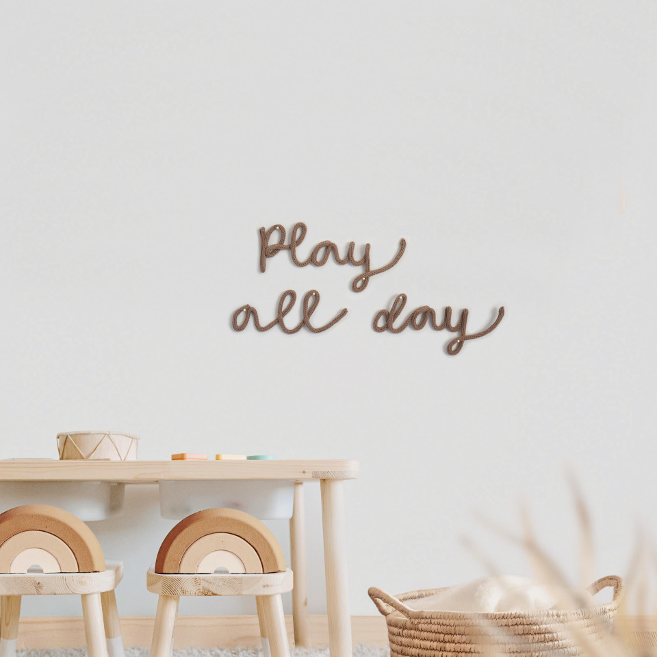 Knitted sign | Play all day