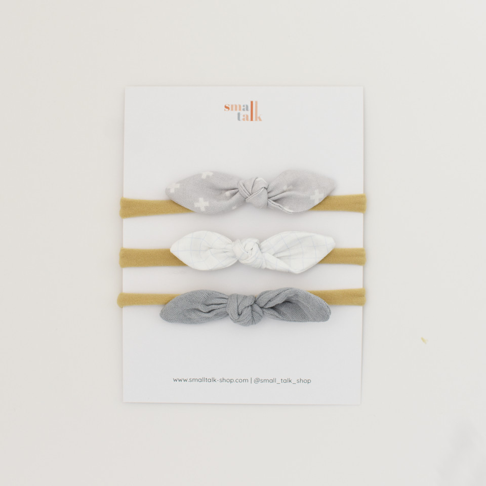 מארז שלישיית פפיונים פלוסים, גריד וכחול | סיכות או סרטים