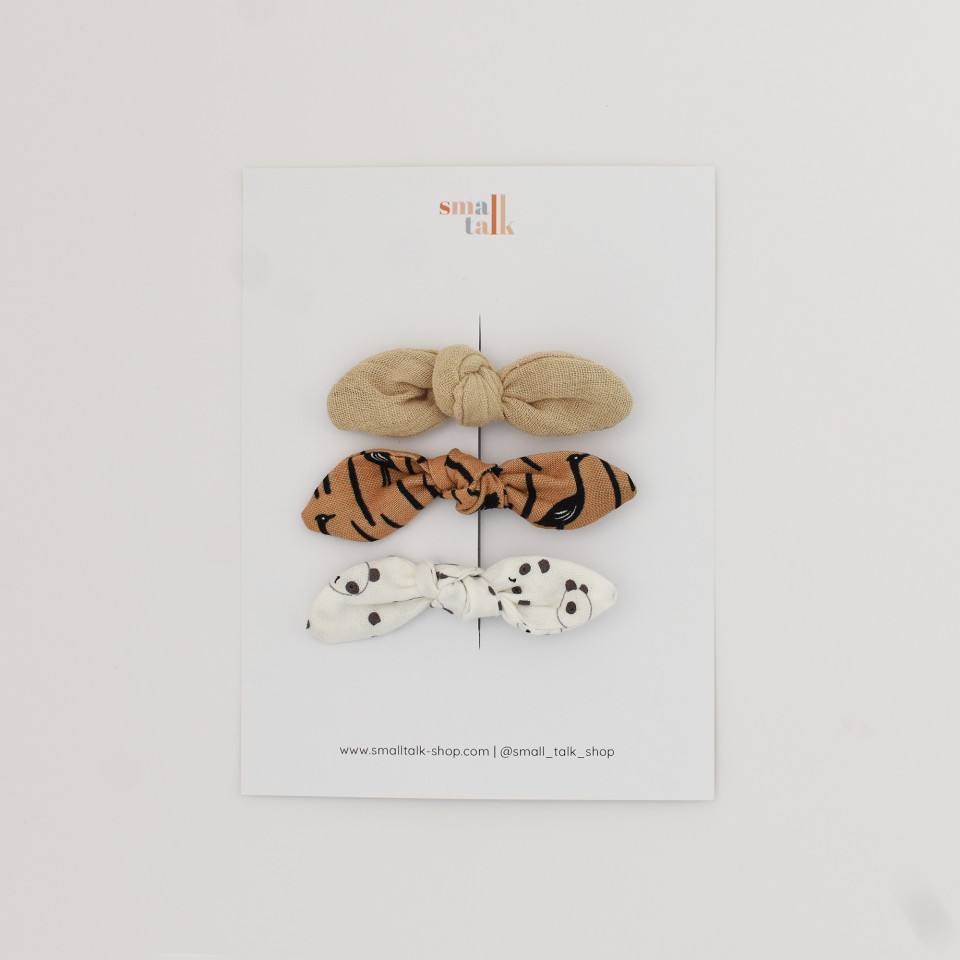 מארז שלישיית פפיונים חול, ציפורים ופנדה | סיכות או סרטים